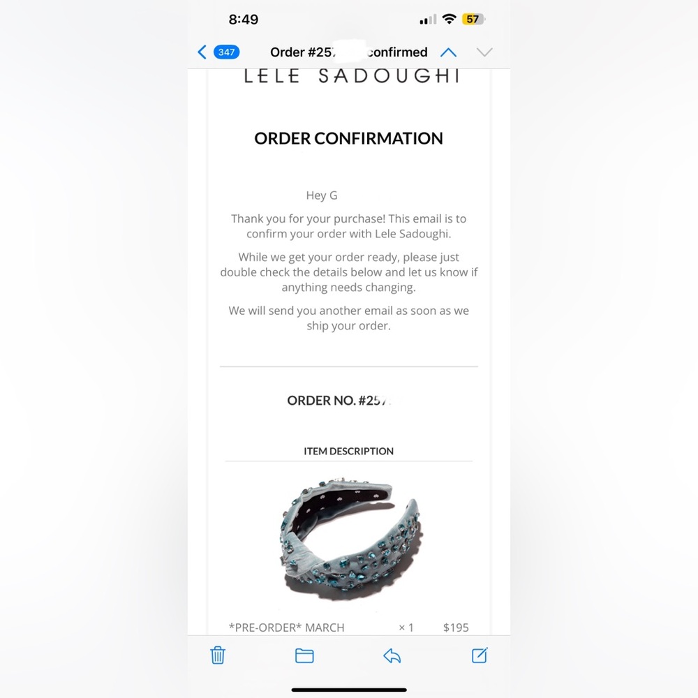 🛑SOLD Lele Sadoughi Aquamarine March Gemstone Crystal Headband $195 (+20 CA tax)